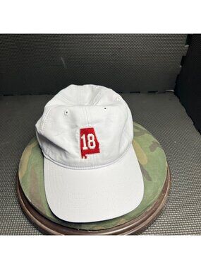 Alabama 18 Outdoor Cap White Adjustable Hat With Embroidered Design